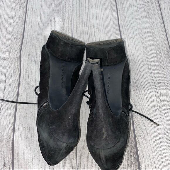 Gianni Bini open toe heeled booties black sz 7.5 women - Picture 5 of 11